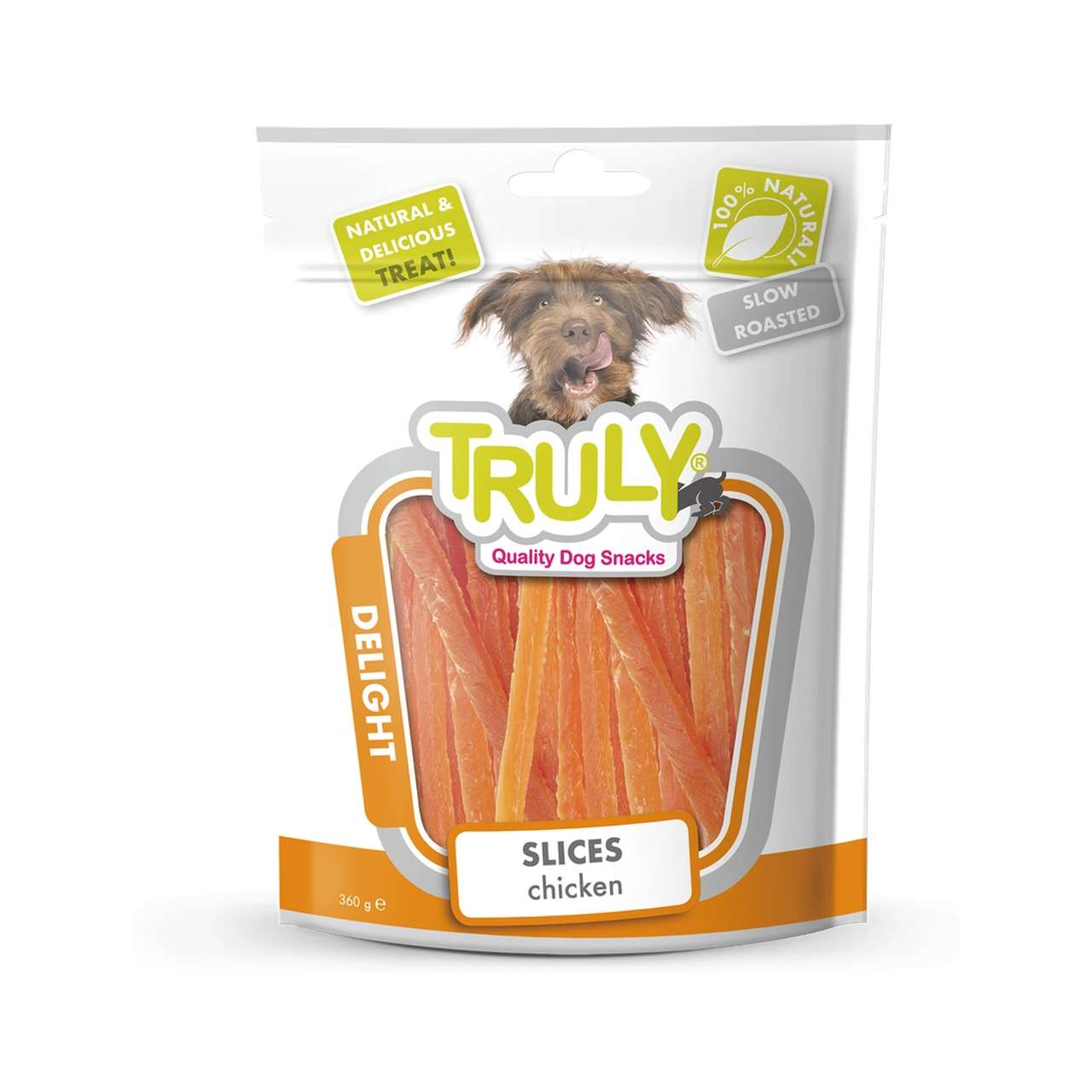 Truly Dog Chicken Slices 360 g - lange kyllingesnacks til hund